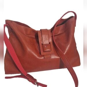 Kara Van Petrol Italian Leather Hobo Slouch Shoulder Bag Crossbody EUC